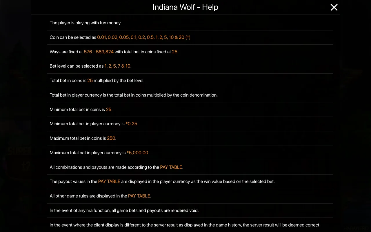 Spielregeln, Seite 1 — Indiana Wolf