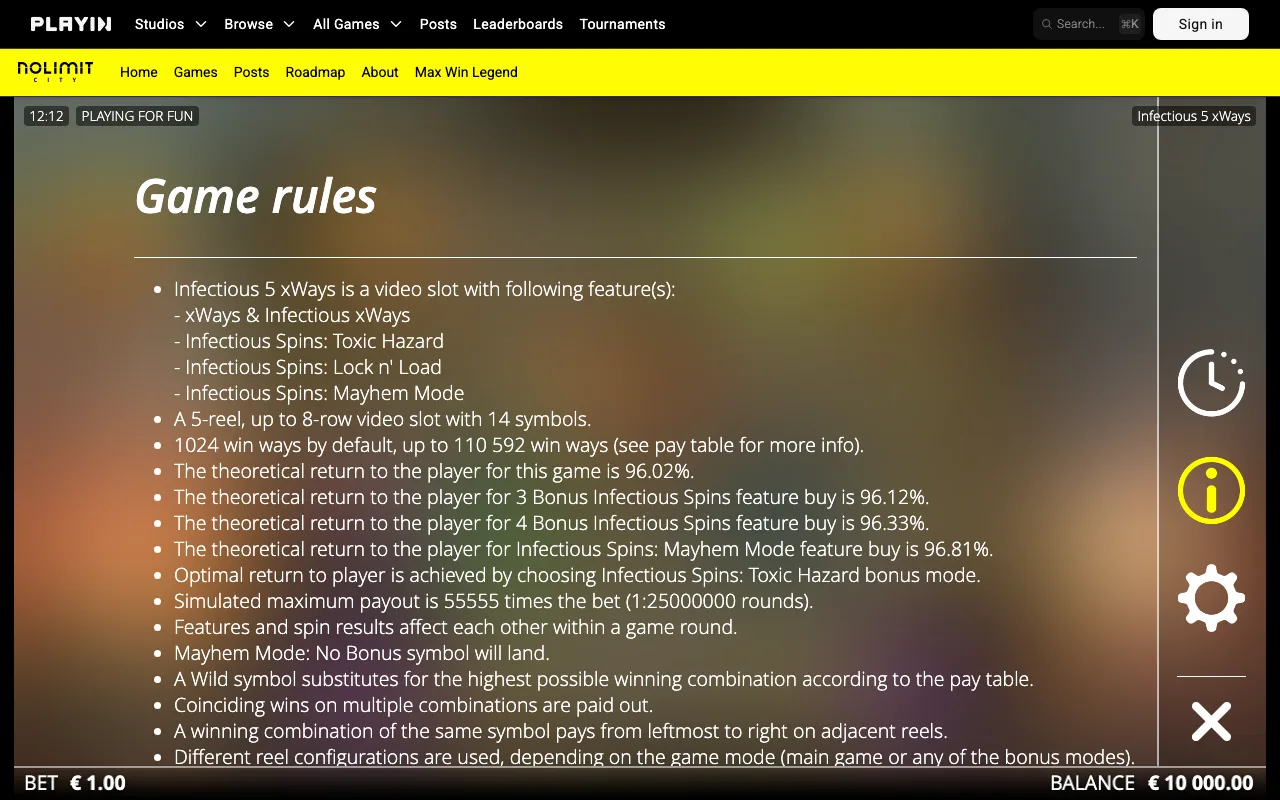 Game rules, page 1 — Infectious 5 xWays