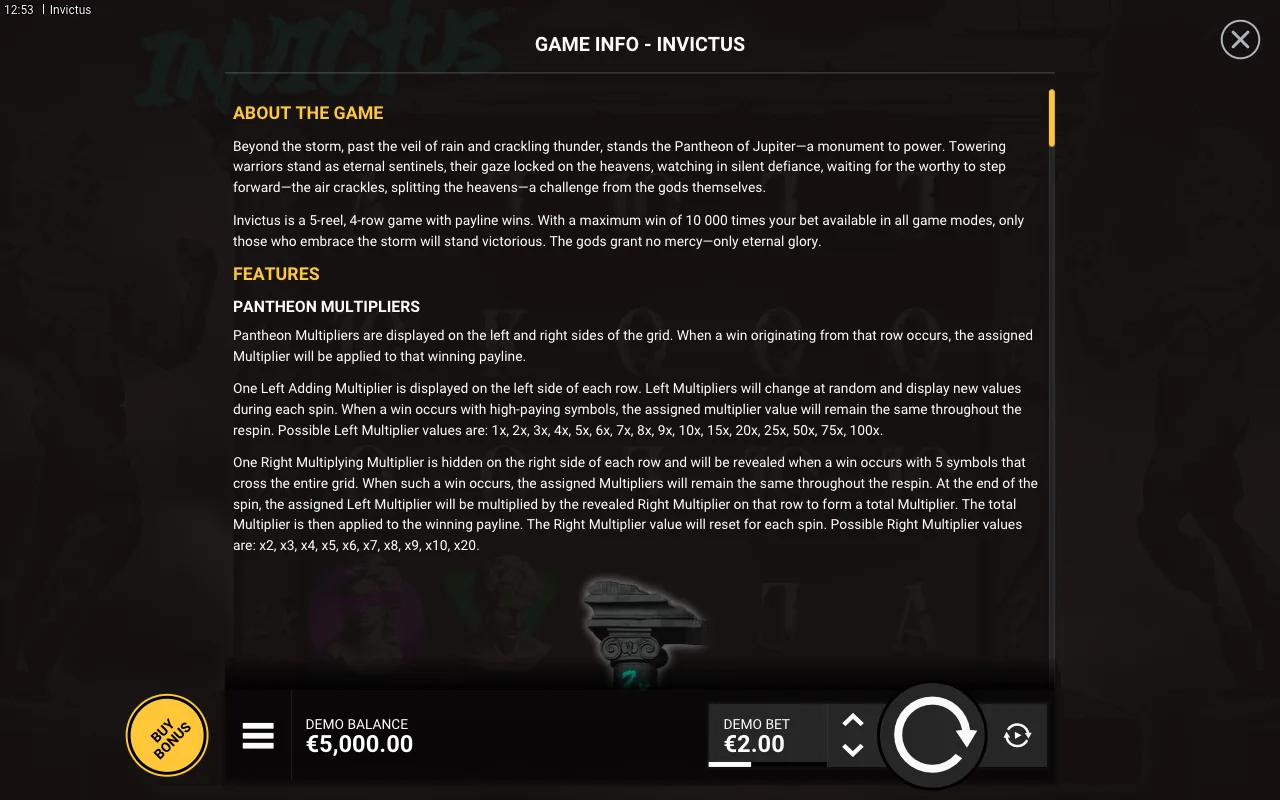 Game rules, page 1 — Invictus