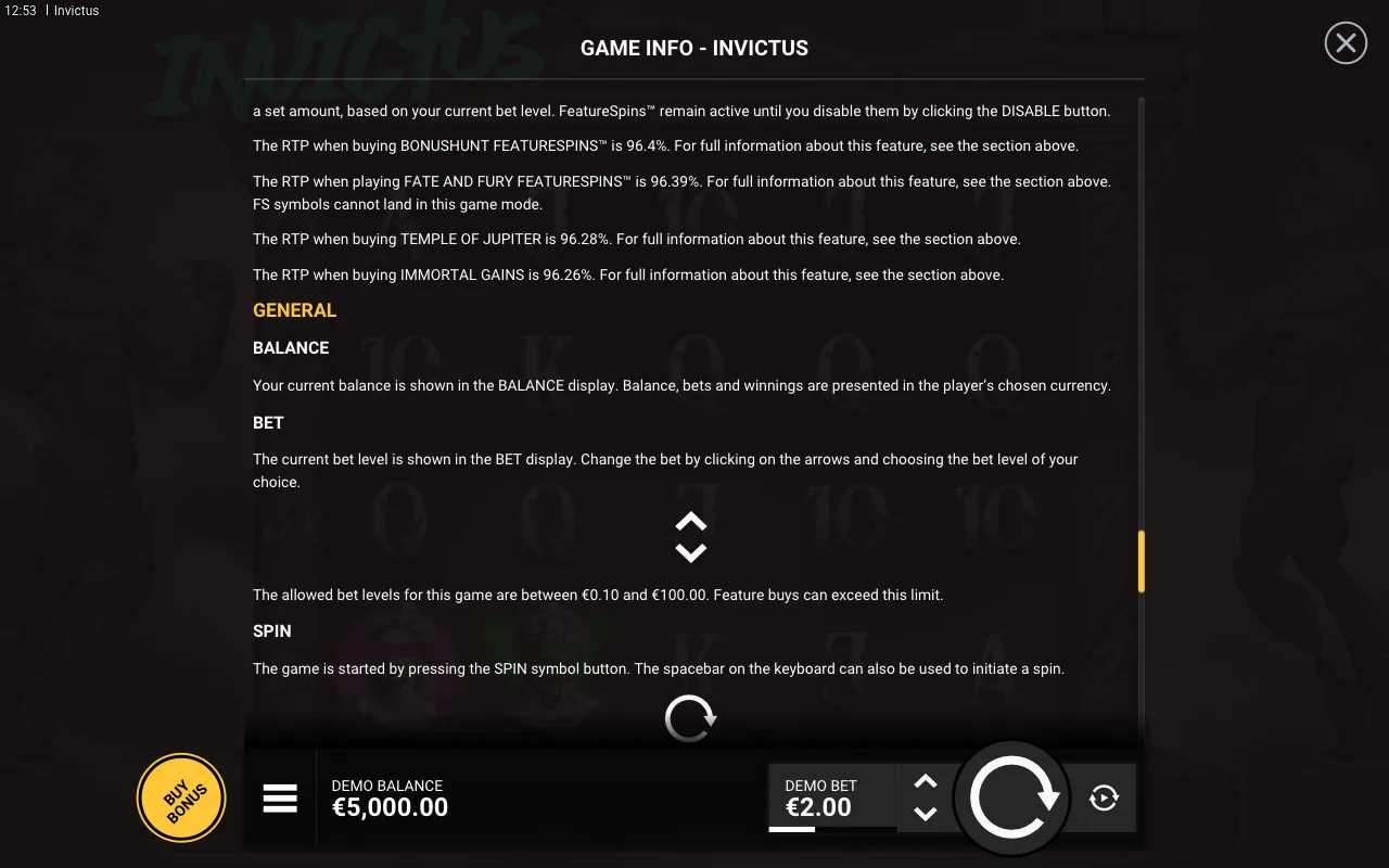 Game rules, page 8 — Invictus