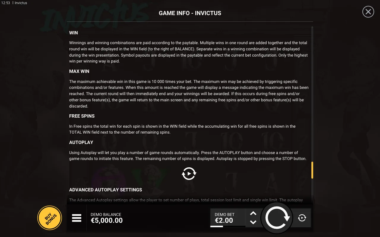 Game rules, page 9 — Invictus