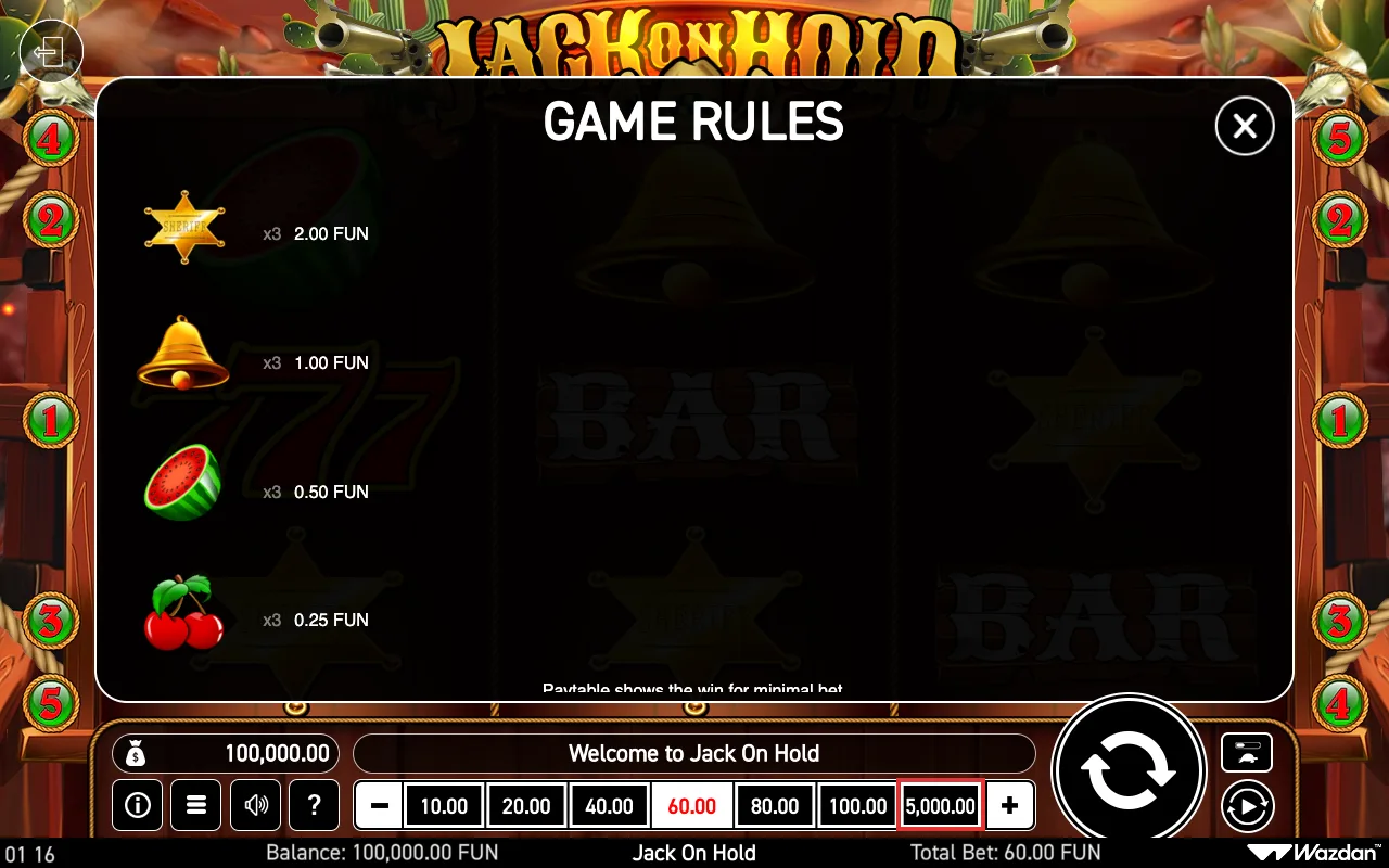 Game rules — Jack on Hold