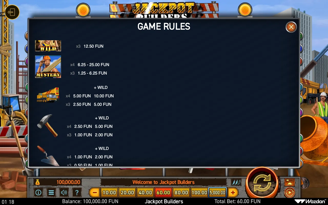 Game rules, page 3 — Jackpot Builders