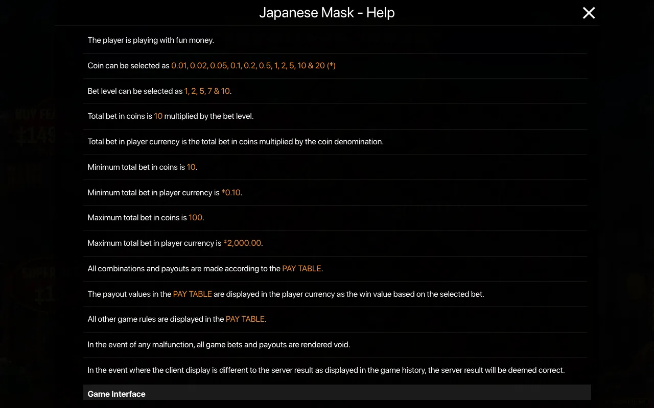 Spielregeln, Seite 1 — Japanese Mask