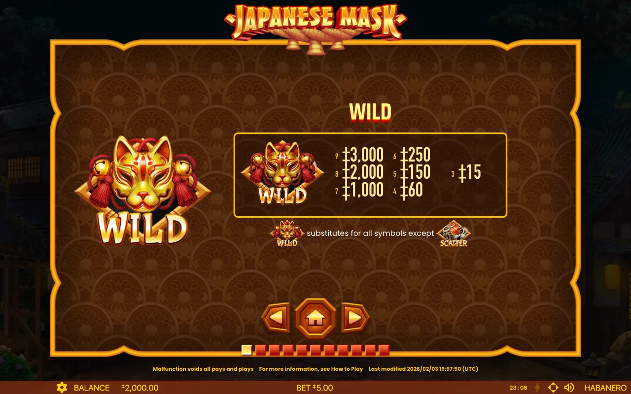 Das Wild-Symbol — Japanese Mask