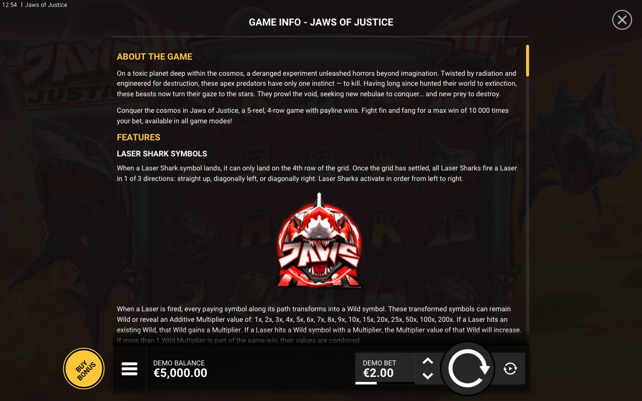 Game rules, page 1 — Jaws of Justice
