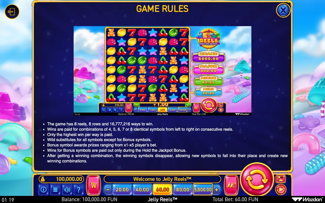 Game rules, page 1 — Jelly Reels
