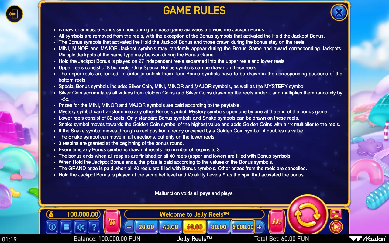 Game rules, page 2 — Jelly Reels