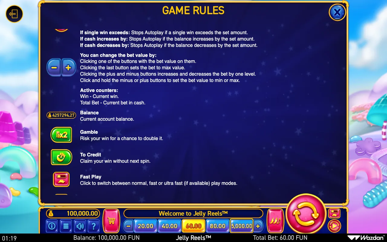 Game rules, page 4 — Jelly Reels