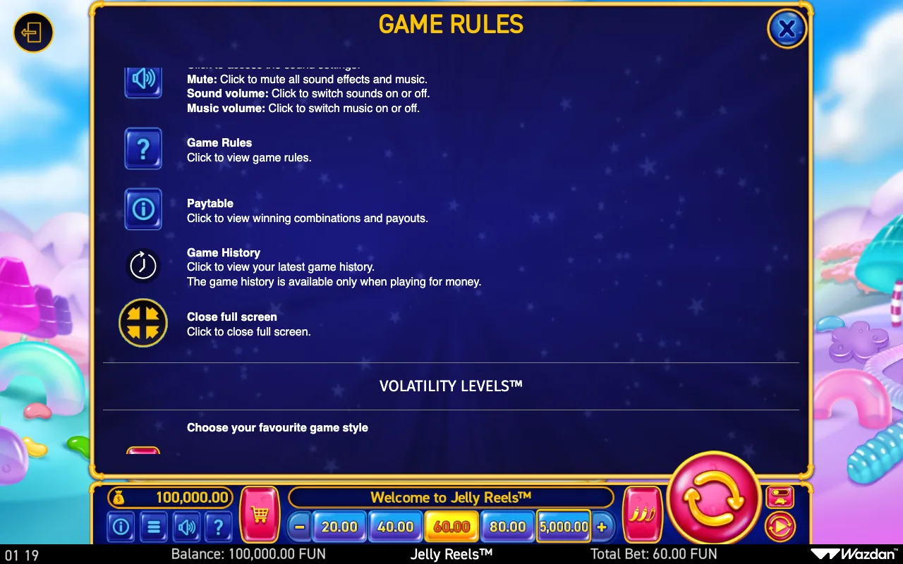 Game rules, page 5 — Jelly Reels