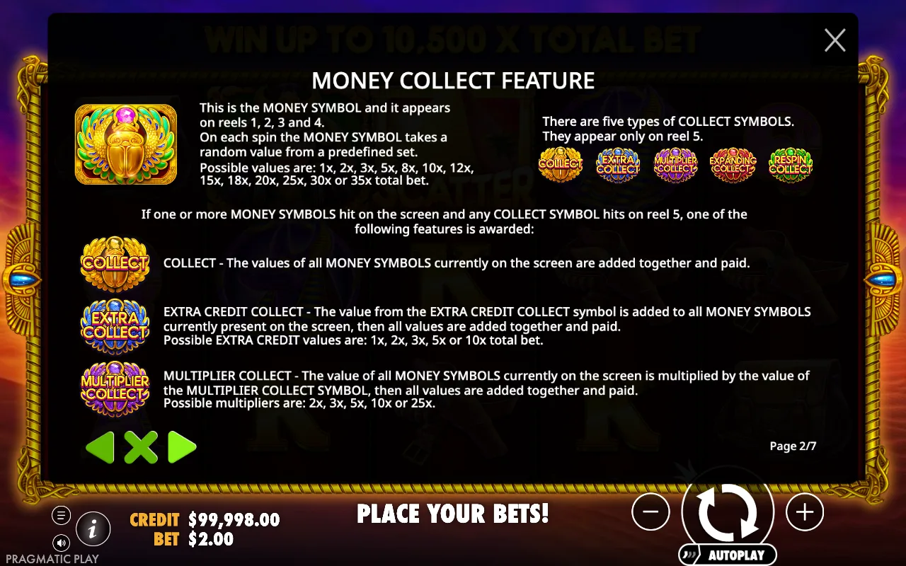 Game rules, page 2 — John Hunter And The Tomb of The Scarab Queen Slot