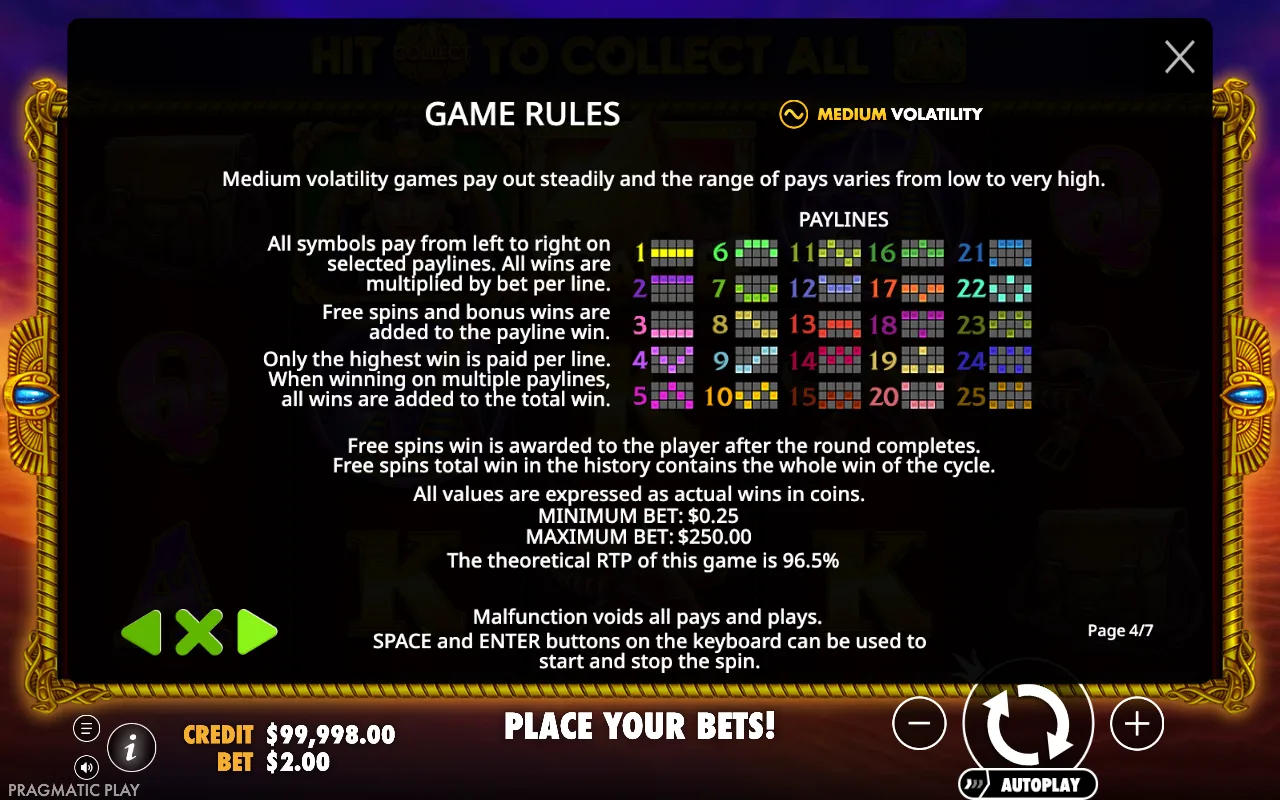Game rules a medium volatility — John Hunter And The Tomb of The Scarab Queen Slot