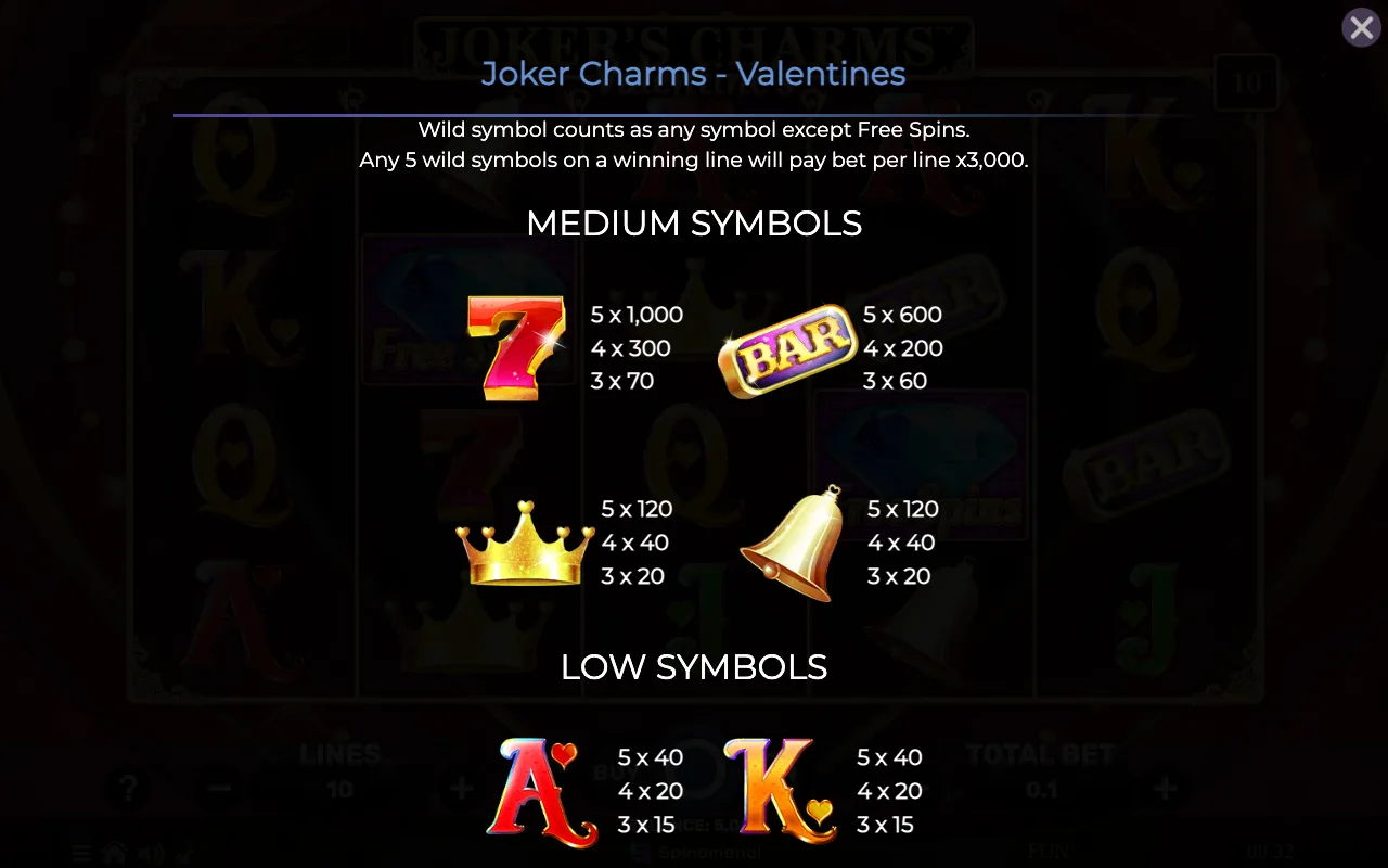 Medium symbols — Joker Charms Valentines