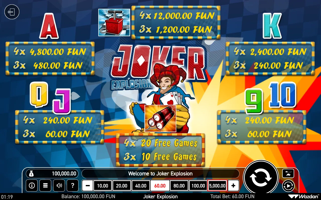Game rules, page 1 — Joker Explosion
