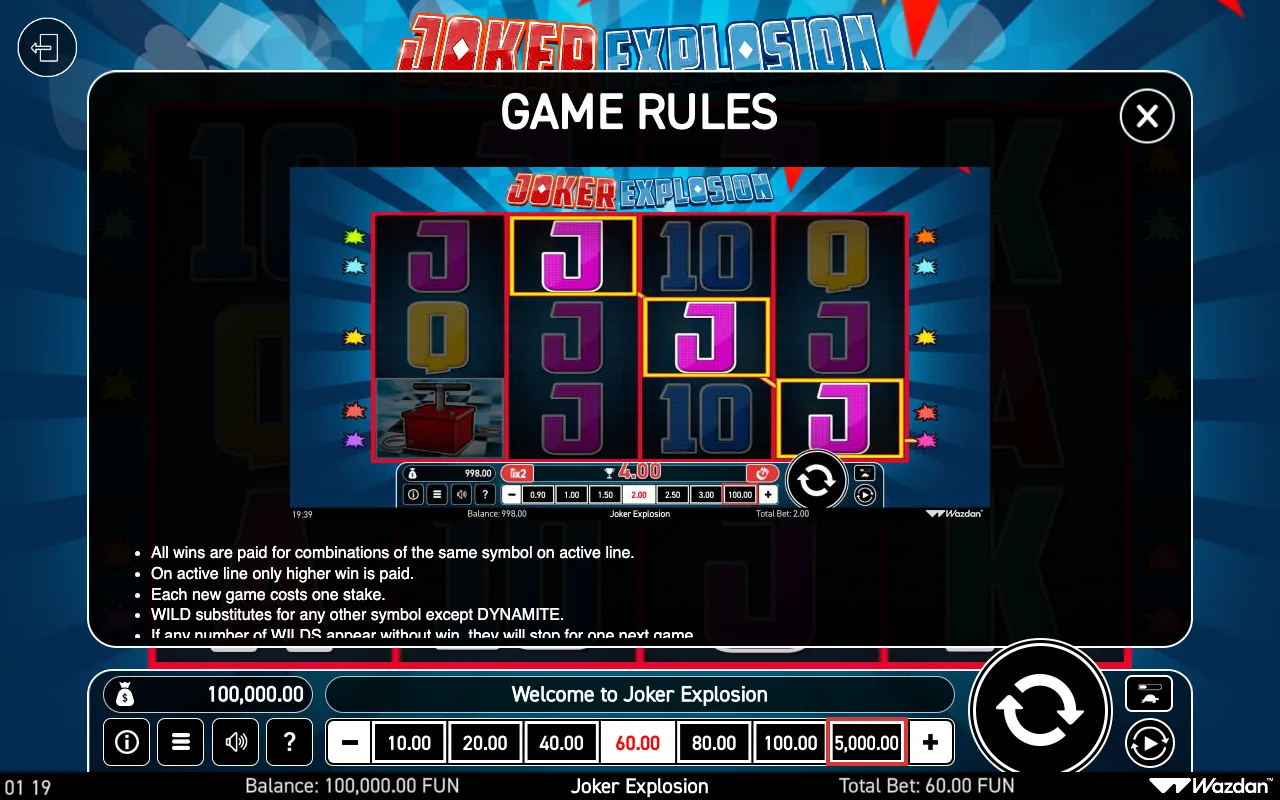 Game rules, page 2 — Joker Explosion