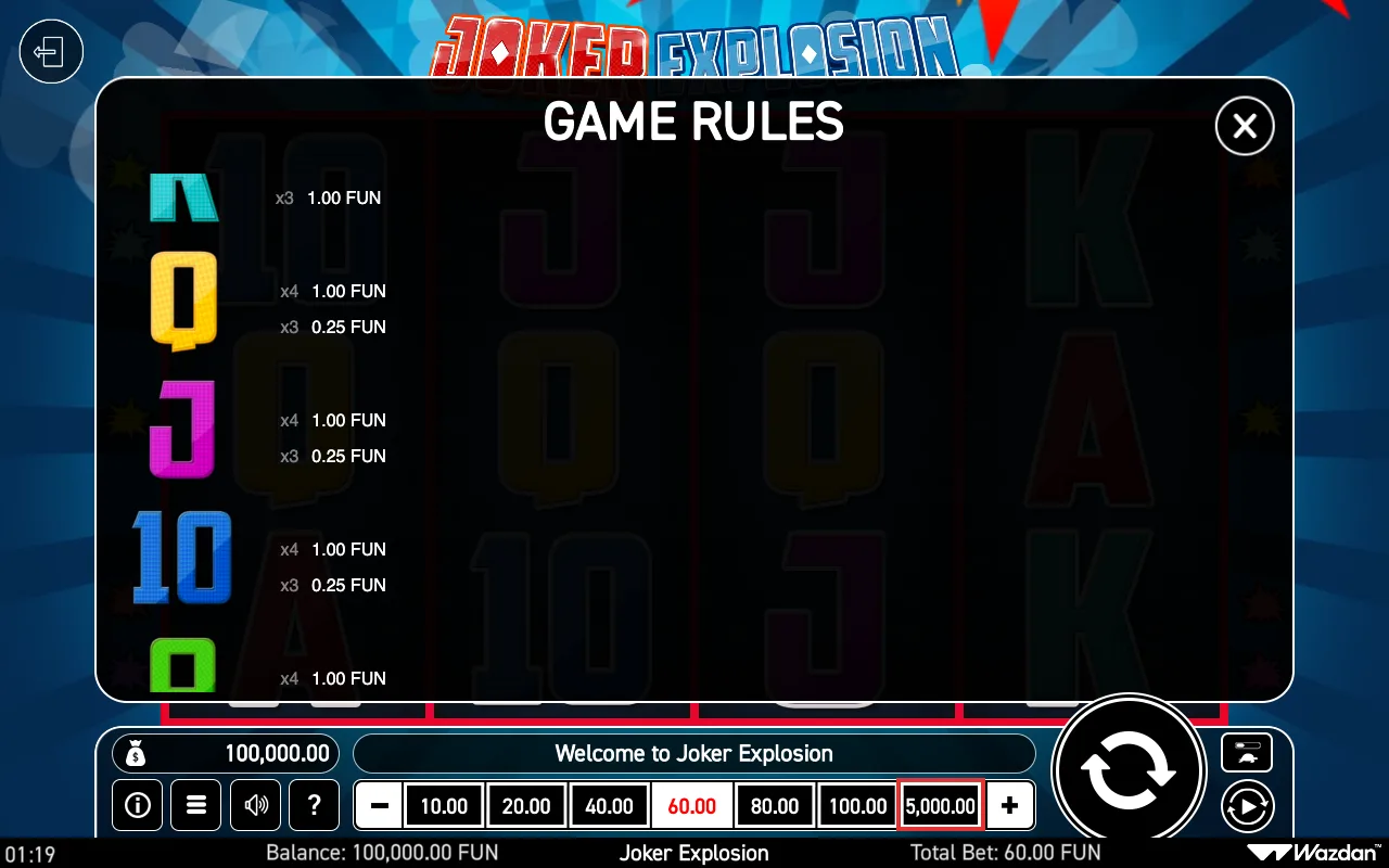 Game rules, page 3 — Joker Explosion