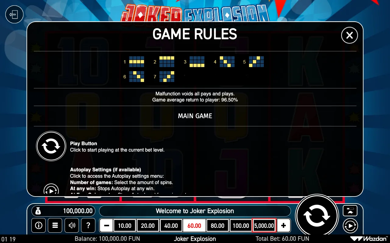 Game rules, page 4 — Joker Explosion