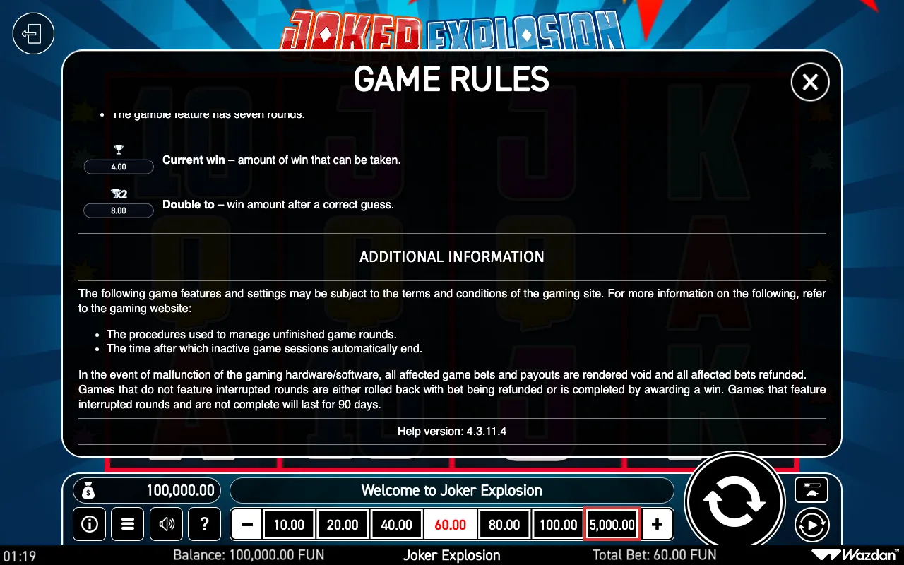 Game rules, page 7 — Joker Explosion