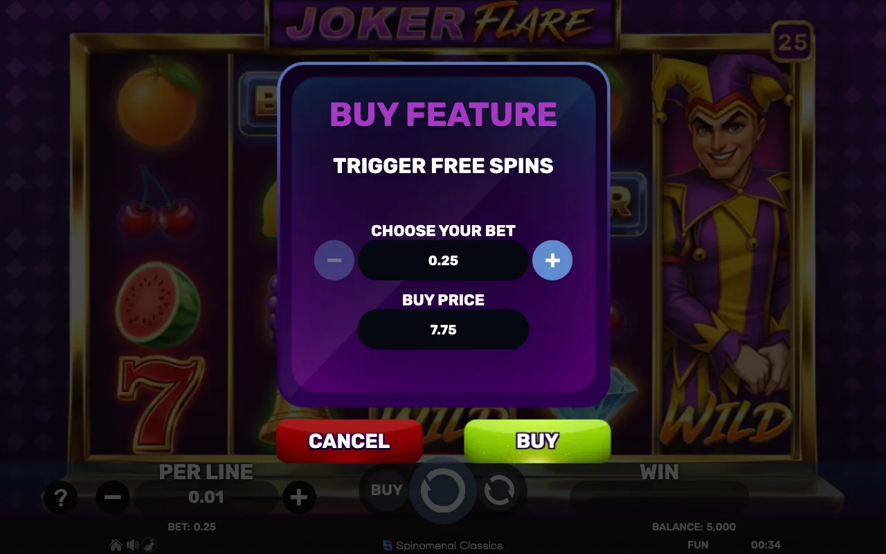 Buying the feature — Joker Flare