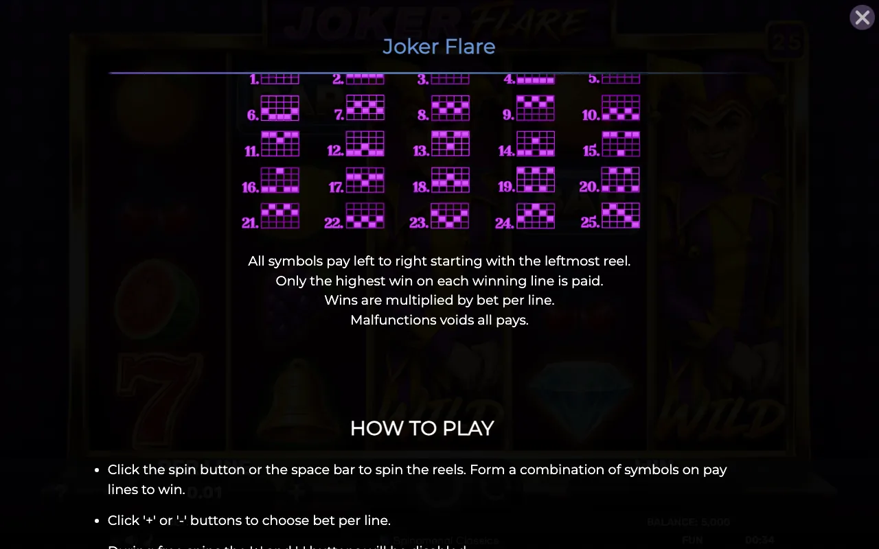 Game rules, page 6 — Joker Flare