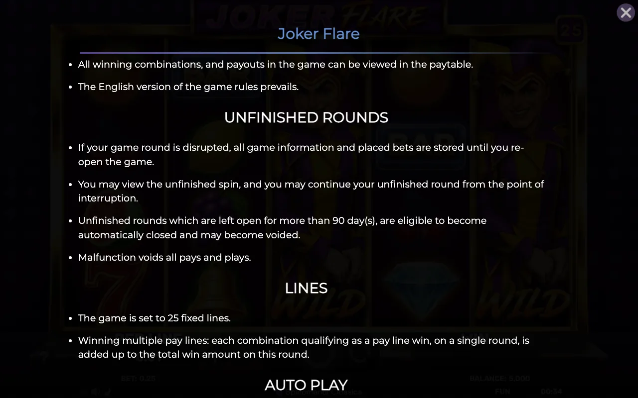 Game rules, page 7 — Joker Flare