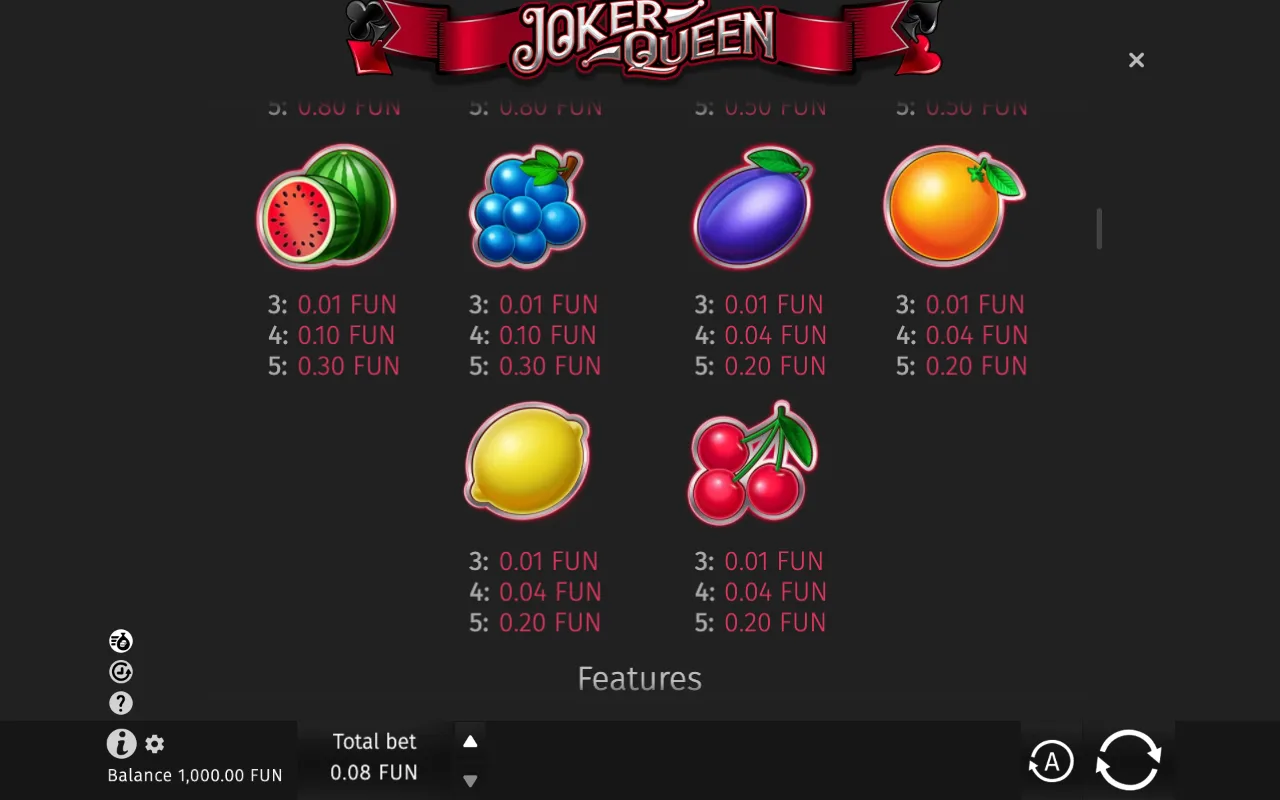 Game rules, page 2 — Joker Queen