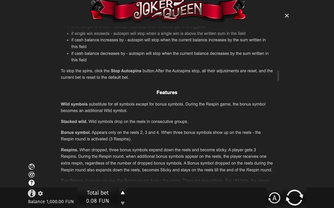 Game rules, page 7 — Joker Queen