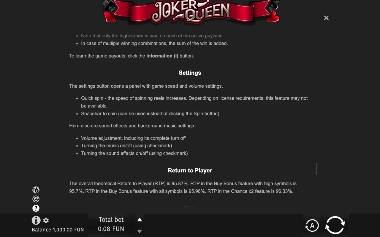 Game rules, page 9 — Joker Queen
