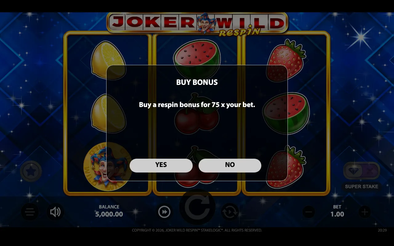 Buying the feature — Joker Wild Respin