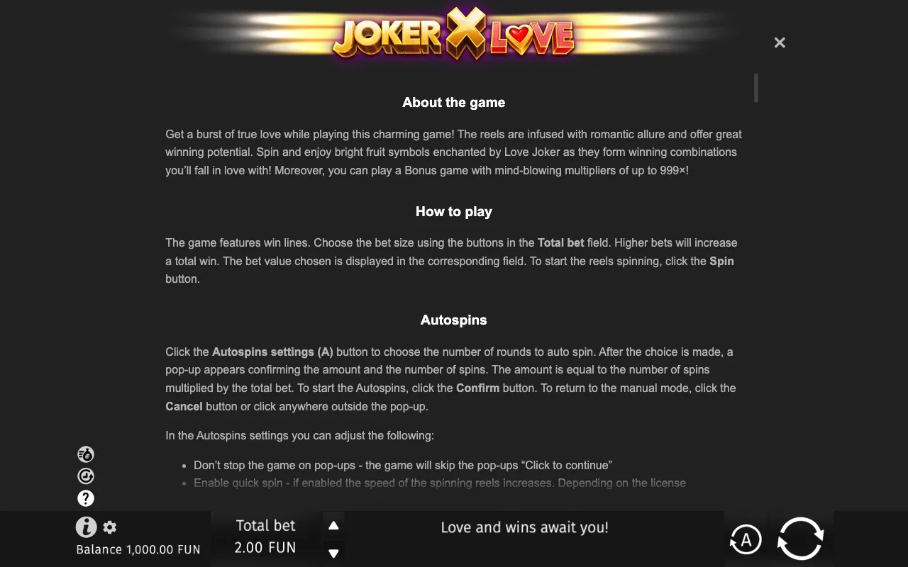 Game rules, page 6 — Joker X Love