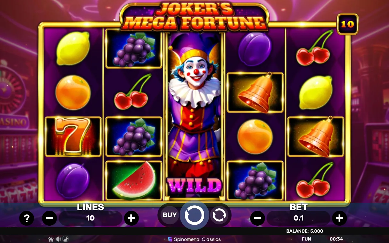 The base game — Jokers Mega Fortune