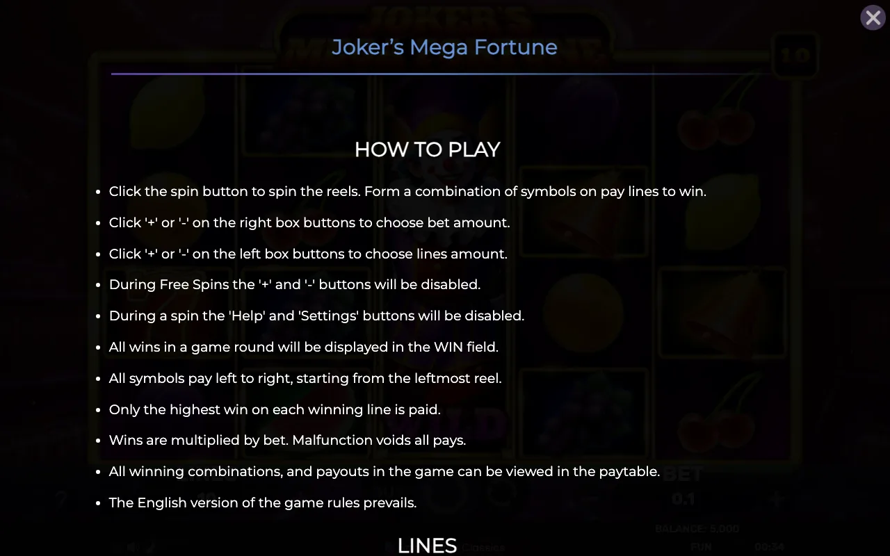 How to play — Jokers Mega Fortune