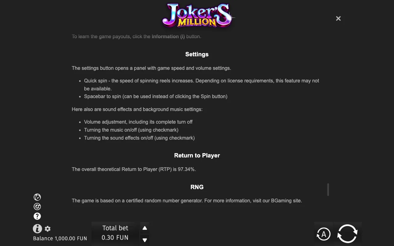 Game rules, page 10 — Joker's Million