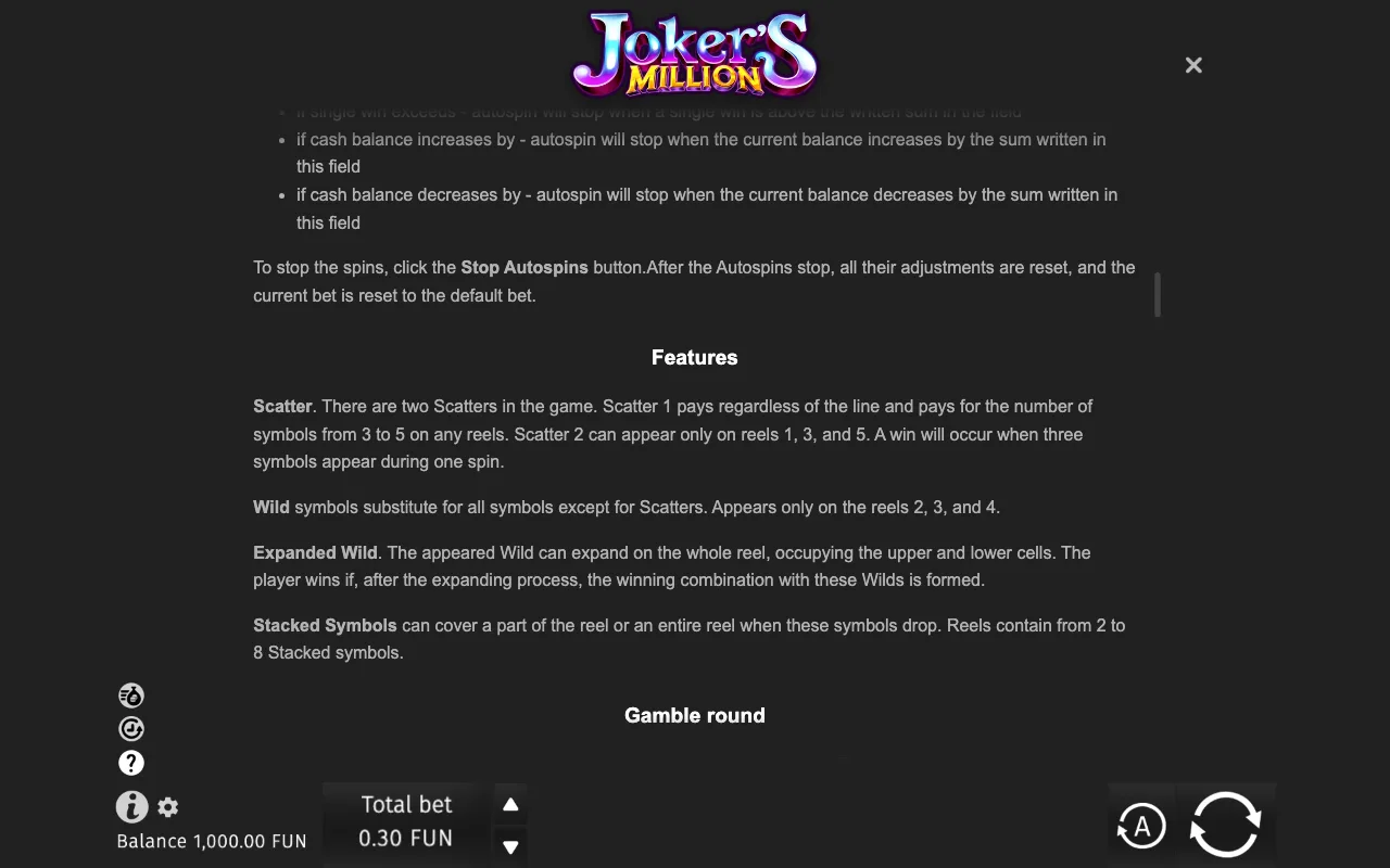 Game rules, page 7 — Joker's Million