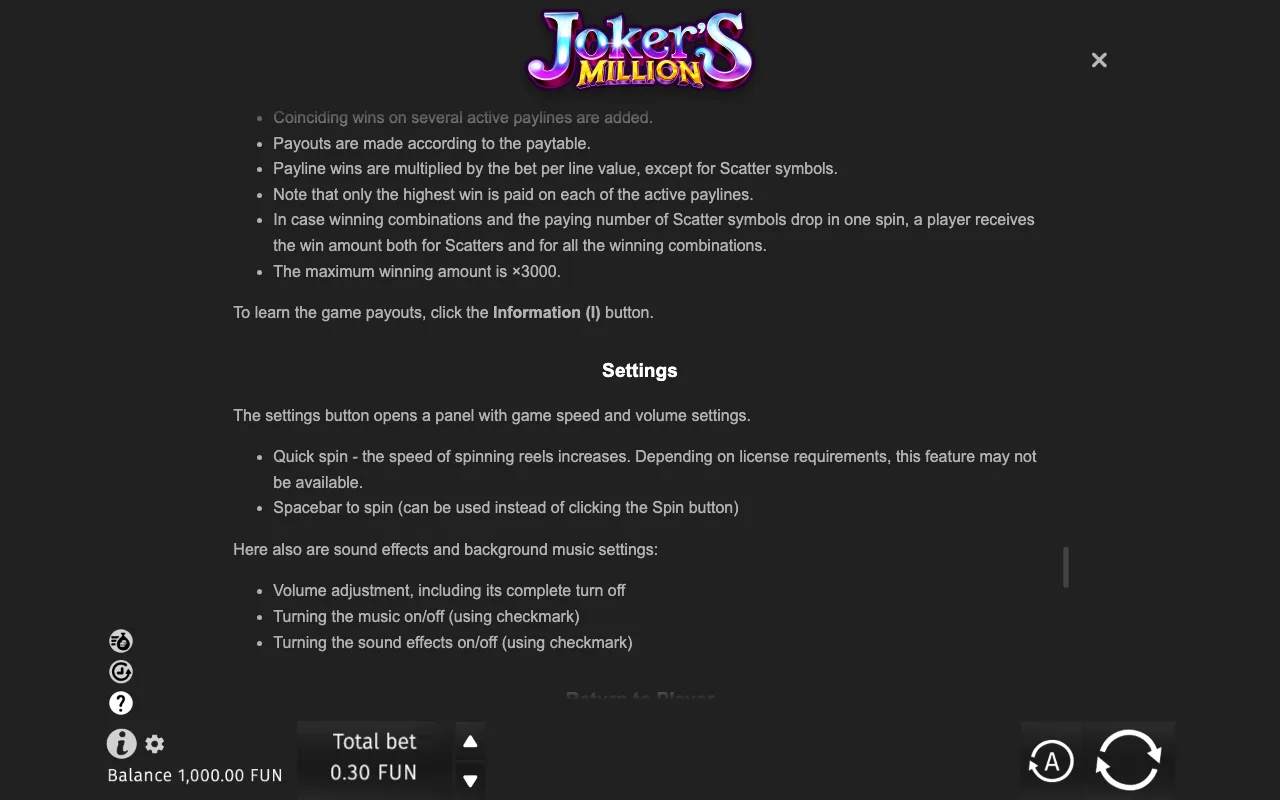 Game rules, page 9 — Joker's Million