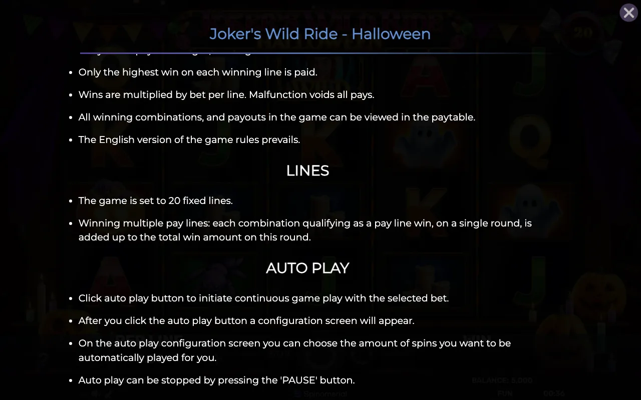 Lines — Jokers Wild Ride Halloween
