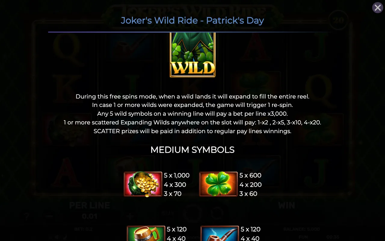 Game rules, page 4 — Jokers Wild Ride Patricks Day