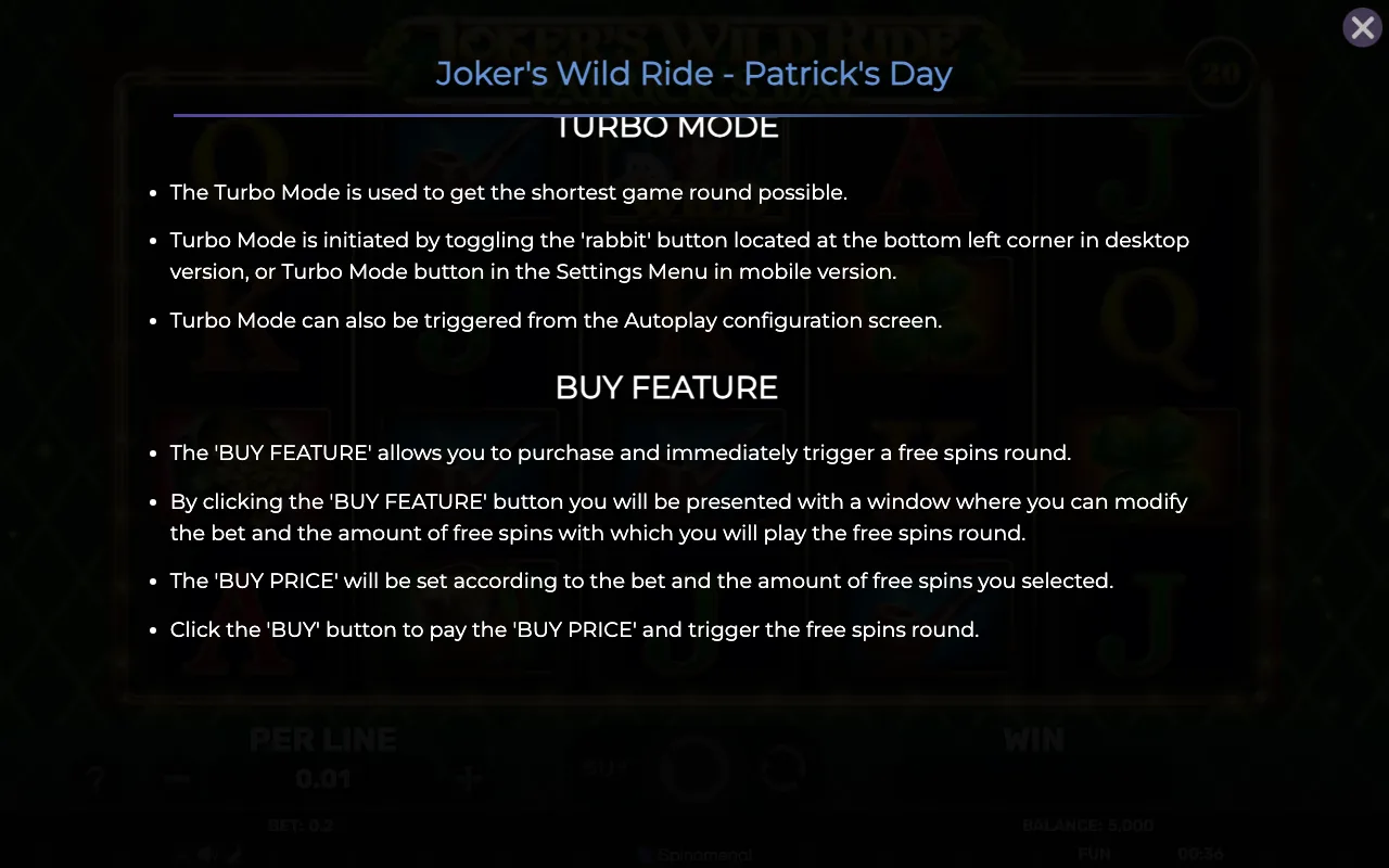 Game rules, page 8 — Jokers Wild Ride Patricks Day