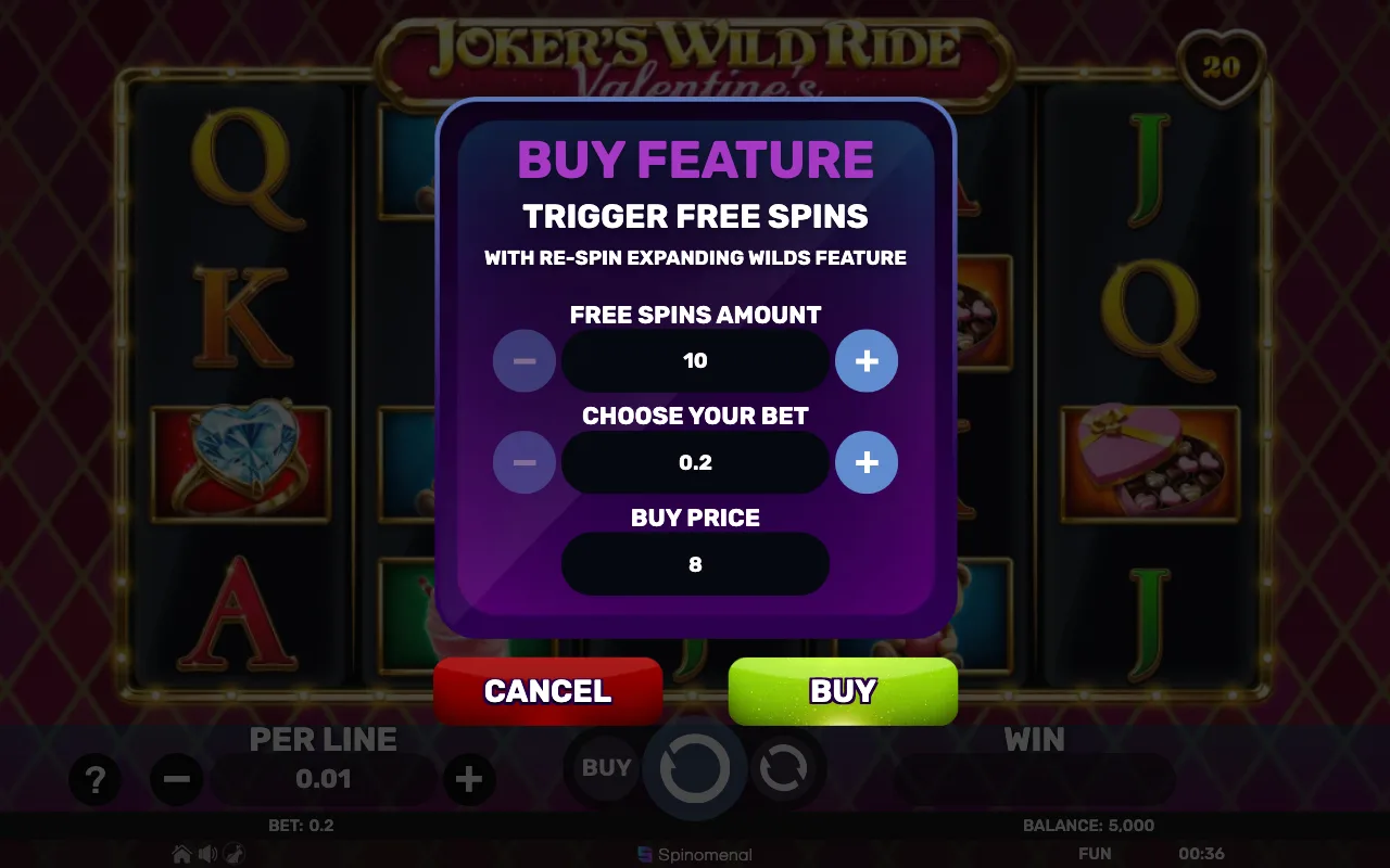 Buying the feature — Jokers Wild Ride Valentines