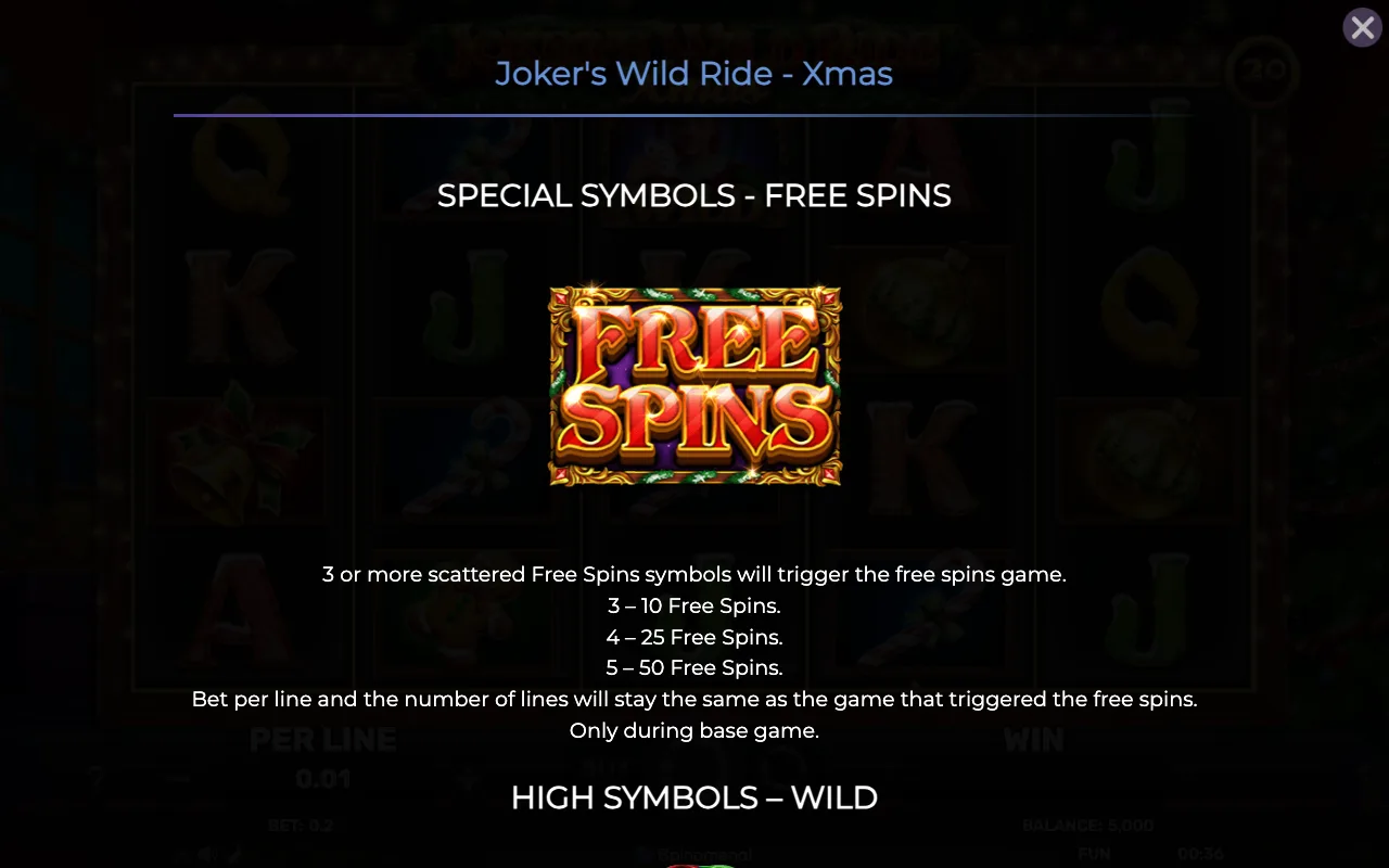 Special symbols - free spins — Jokers Wild Ride Xmas