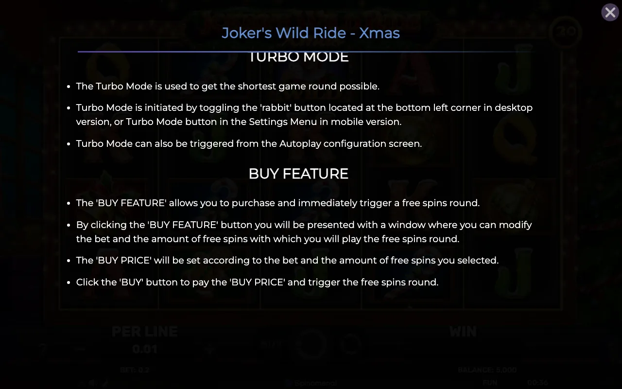 Buy feature — Jokers Wild Ride Xmas