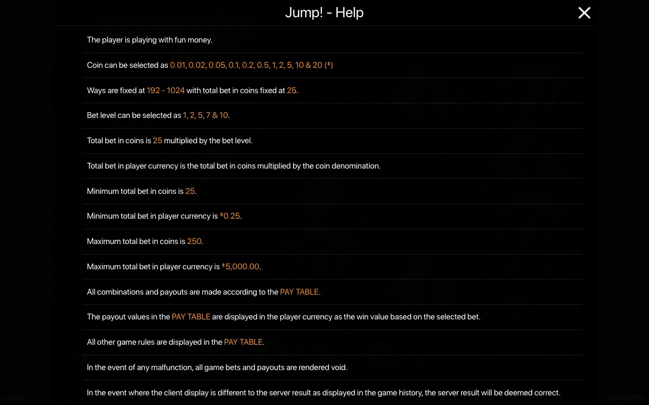 Spielregeln, Seite 1 — Jump!