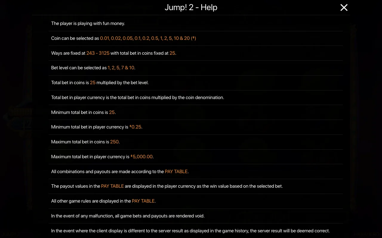 Spielregeln, Seite 1 — Jump! 2