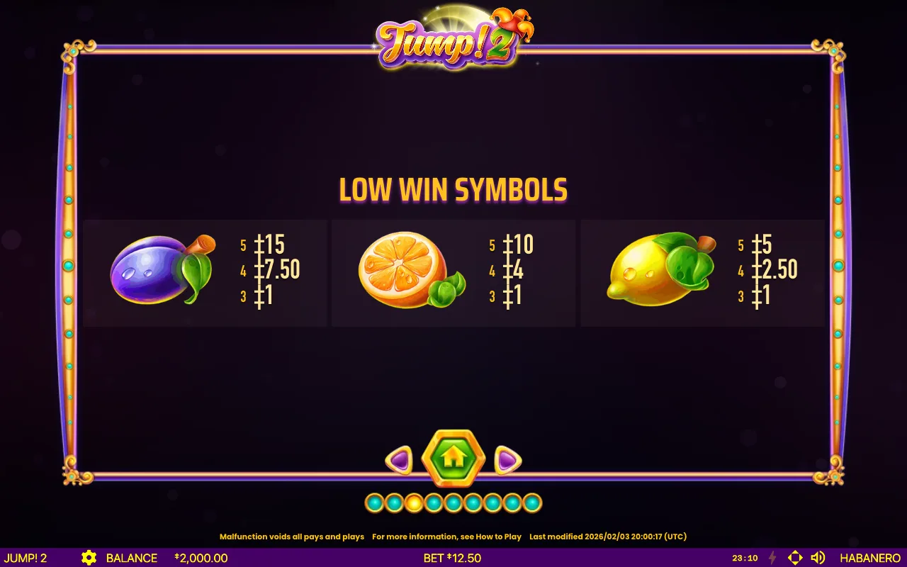 Low win symbols — Jump! 2