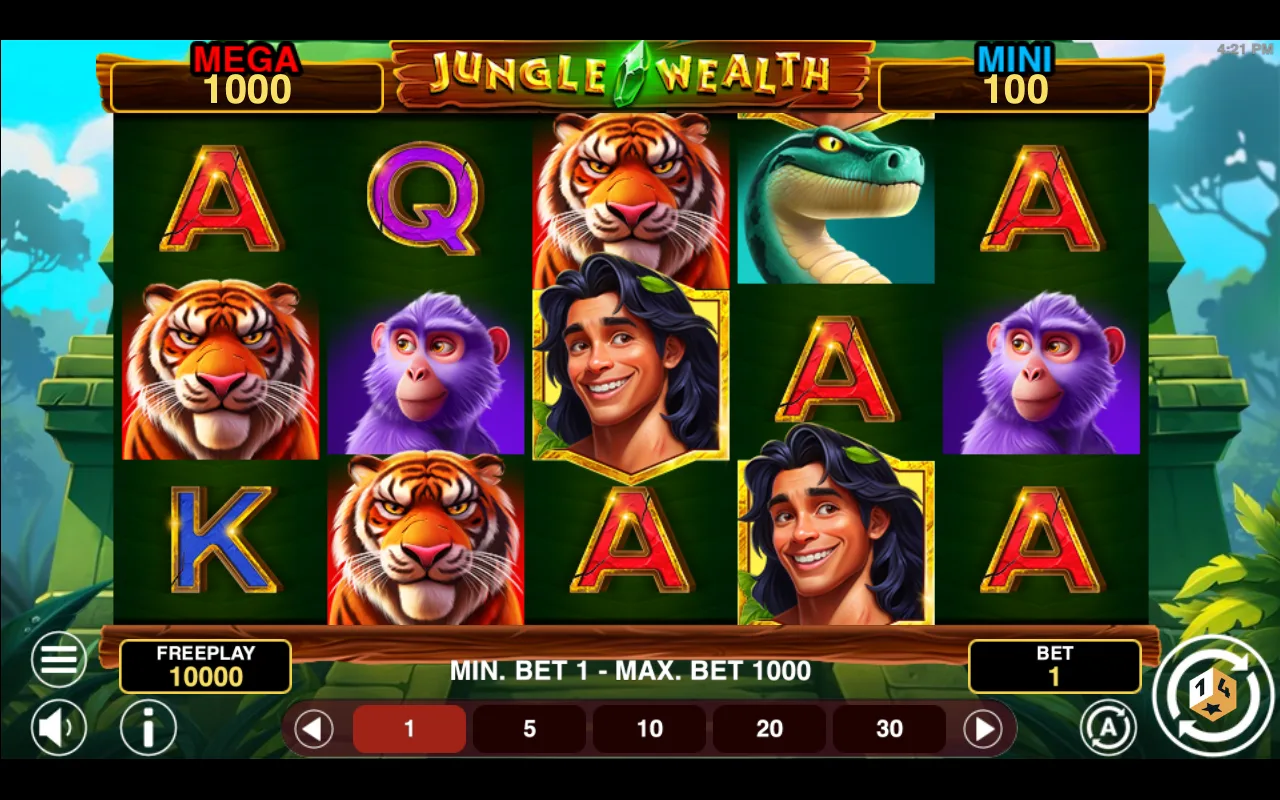 The base game — Jungle Wealth Hold And Win