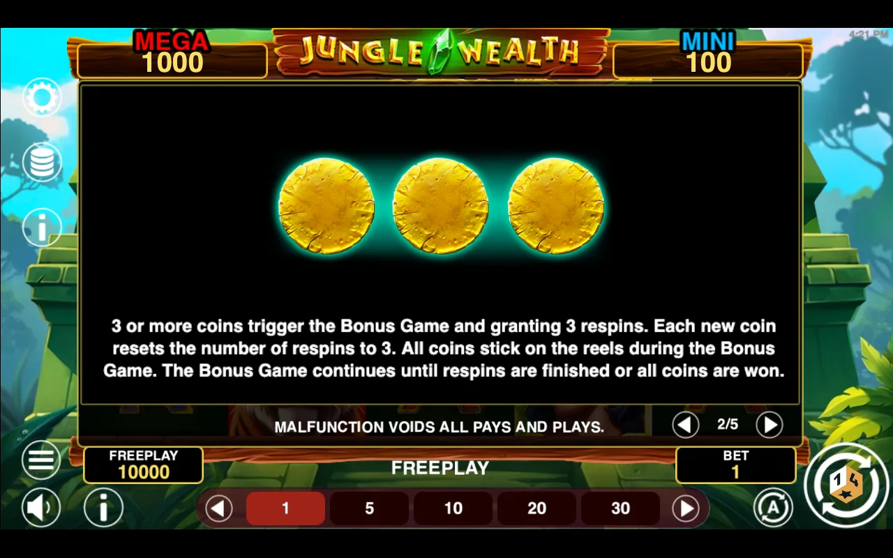 Game rules, page 2 — Jungle Wealth Hold And Win
