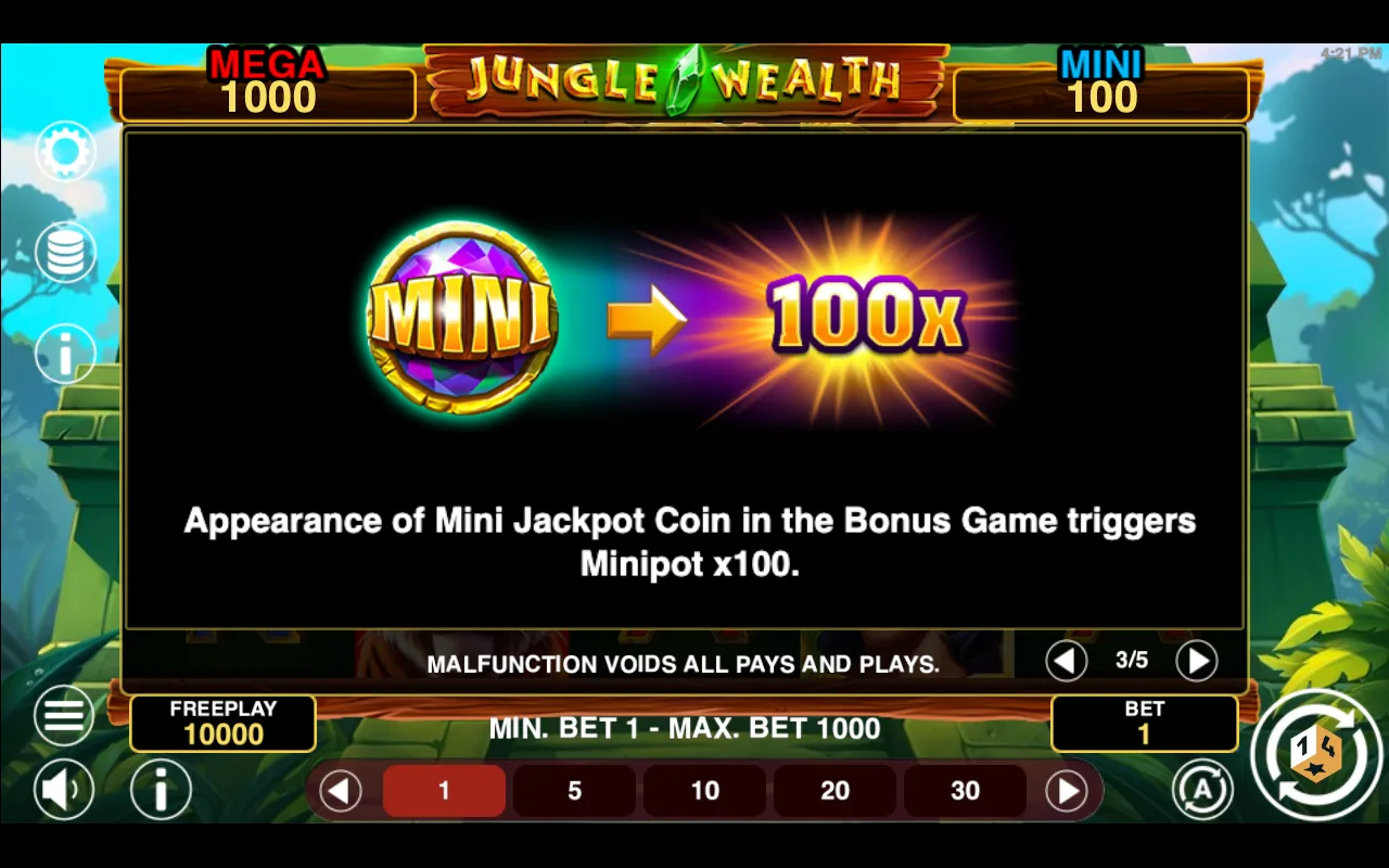 Game rules, page 3 — Jungle Wealth Hold And Win