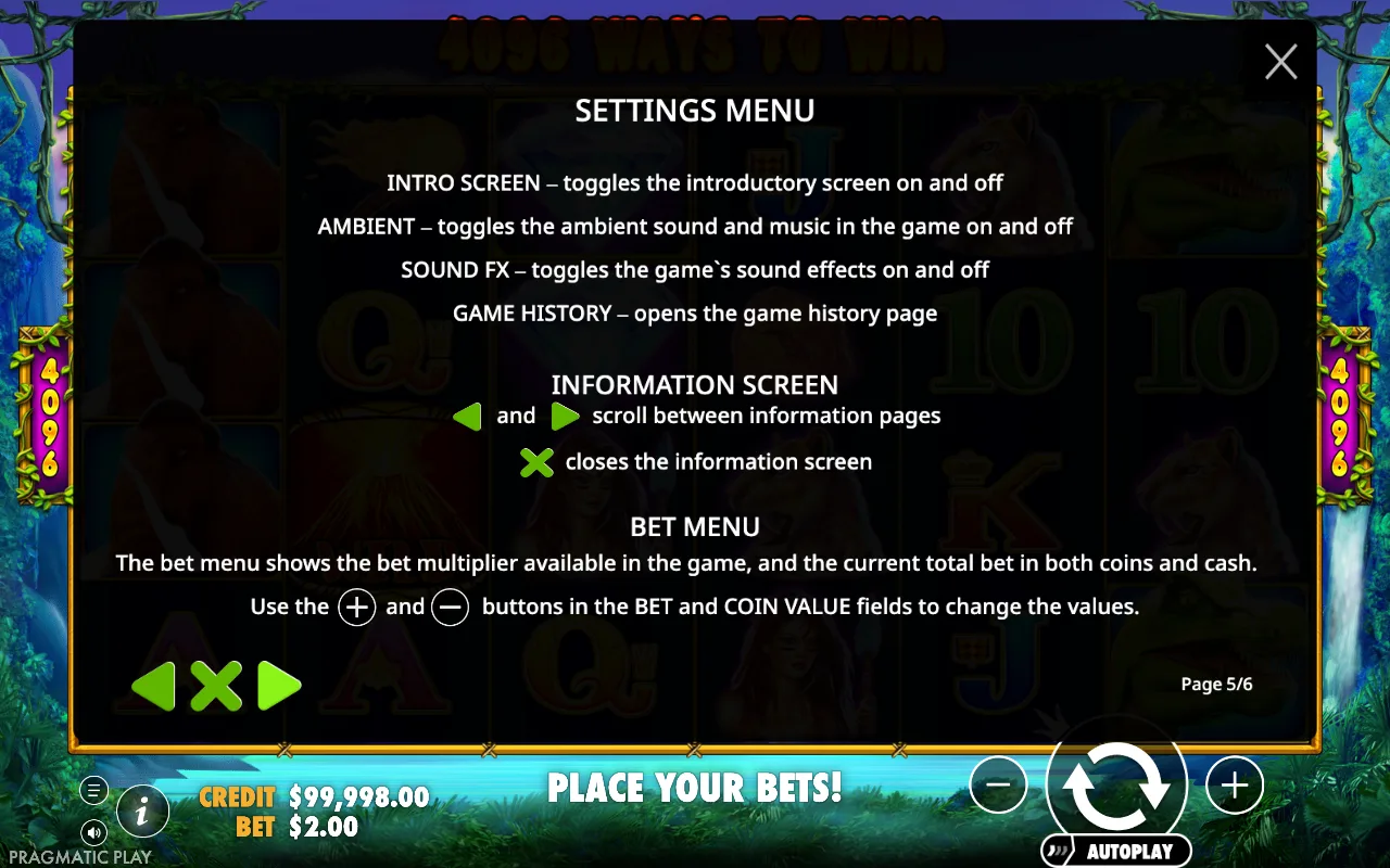 Settings menu — Jurassic Giants