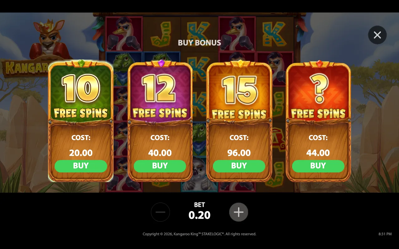 Buying the feature — Kangaroo King