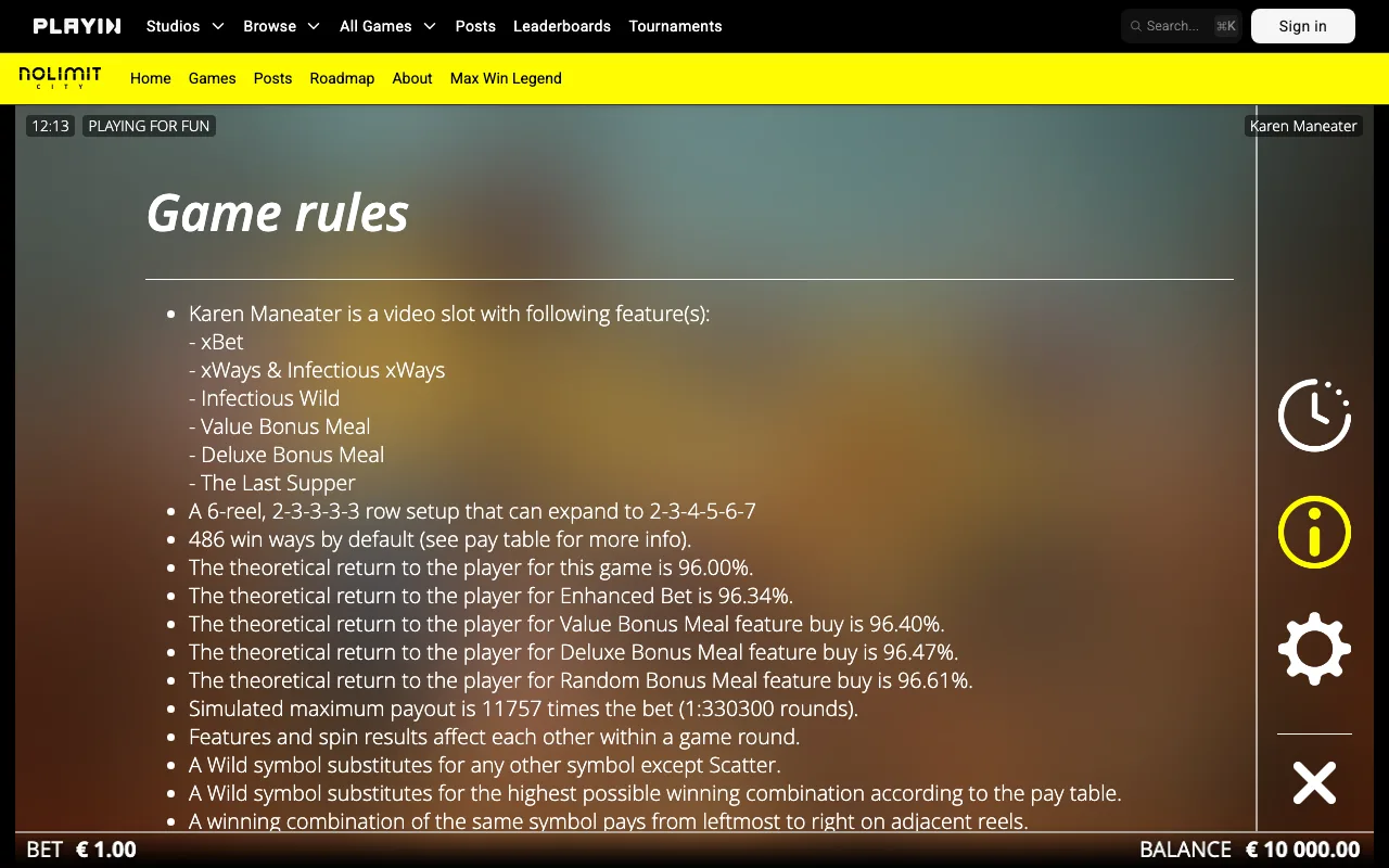 Game rules, page 1 — Karen Maneater